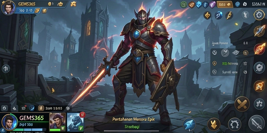 Tampilan menarik dari gameplay GEMS365 yang mendebarkan di setiap level Tower Defense.
