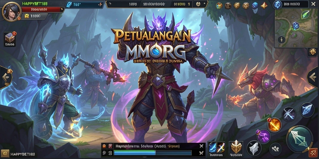 Screenshot utama HAPPYBET188 menampilkan aksi seru gameplay MMORPG.