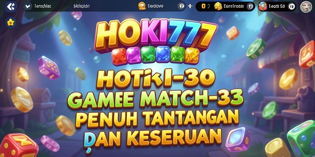 Screenshot HOKI777 menunjukkan gameplay seru dan penuh warna dari permainan Match-3.