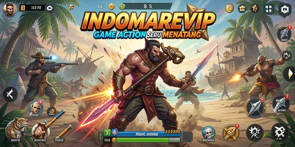 Tampilan menarik gameplay Action INDOMAREVIP dengan aksi seru.