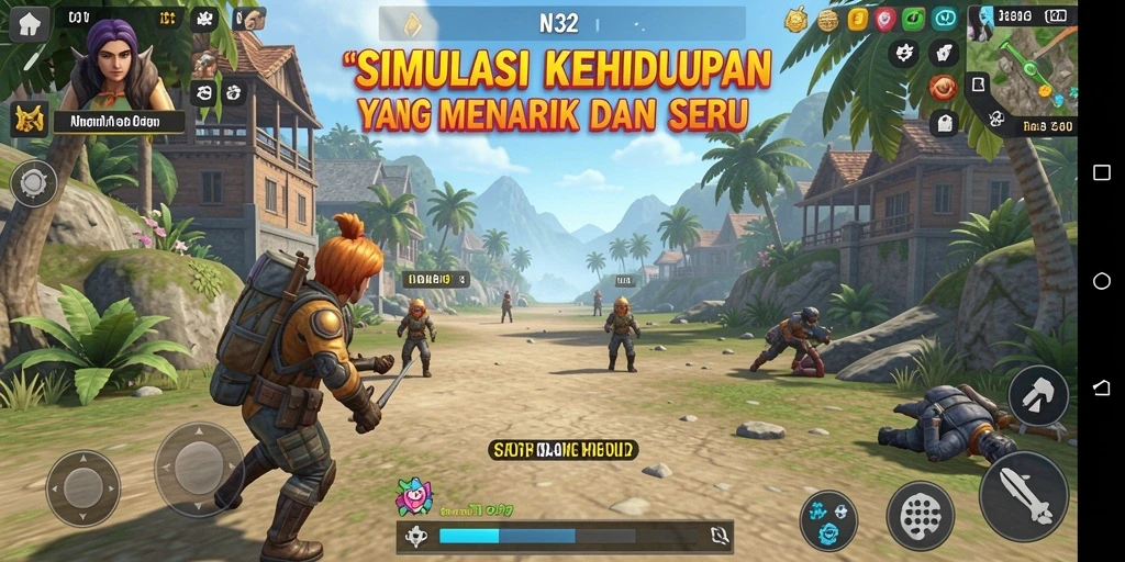 Screenshot N32 menampilkan gameplay simulasi yang interaktif dan menarik.
