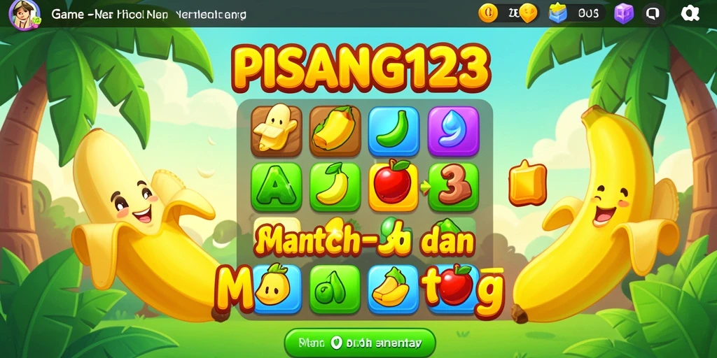 Tampilan gameplay PISANG123 yang penuh warna dan menyenangkan.