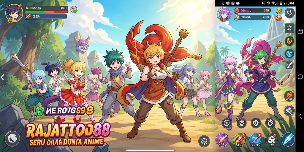 Tampilan gameplay RAJATOTO88 dengan karakter Anime yang menarik.