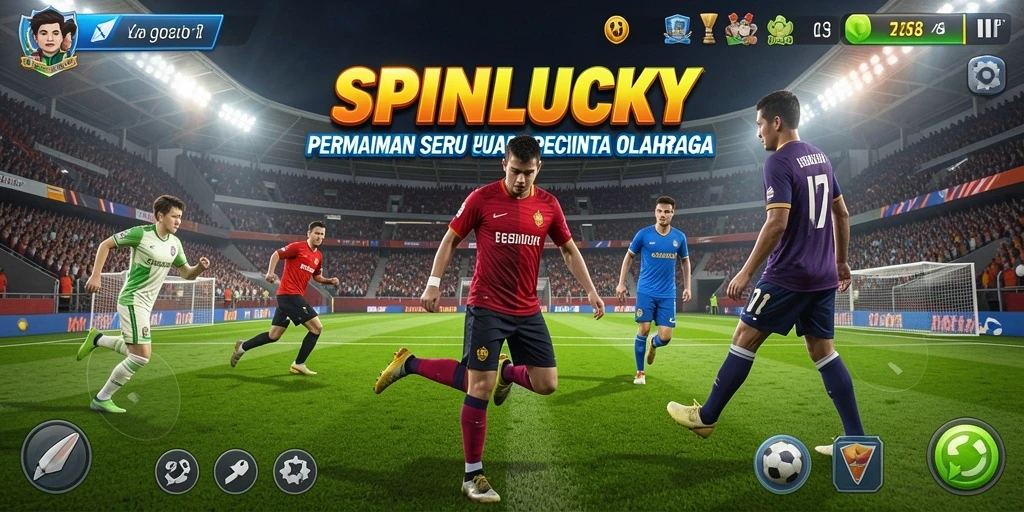 Tampilan gameplay seru dalam SPINLUCKY yang menunjukkan aksi olahraga.